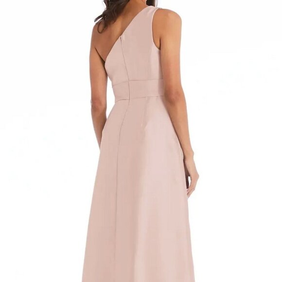 Alfred Sung Toasted Sugar One-Shoulder A-Line Gown D815S - Picture 3 of 4